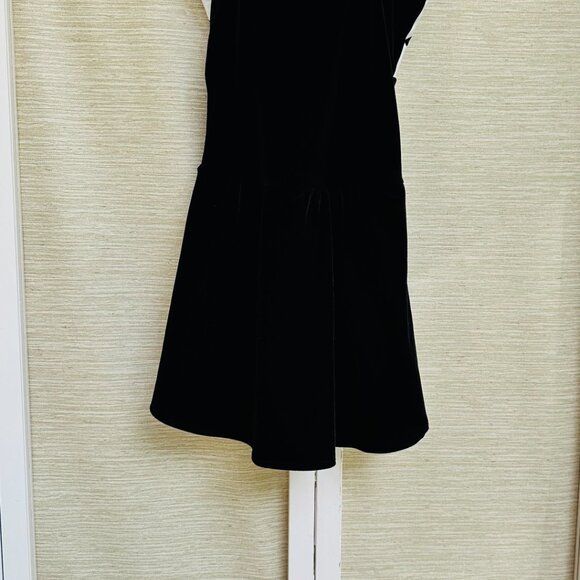Figure Skating Dress Black and White Velvet with Rhinestones Women's Size XS - Picture 4 of 5
